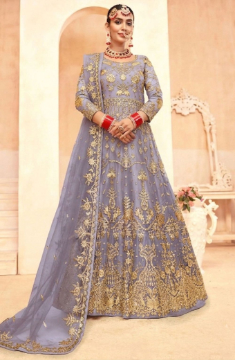 knee length dresses for ladies Stylish Long Anarkali Gown with Dupatta for Special Events