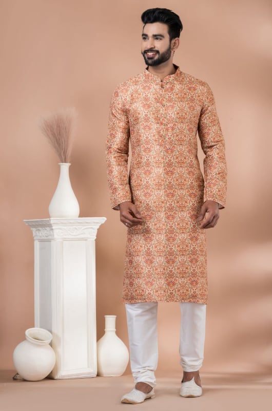 Beige Festival Wear Plus Size Kurta Set