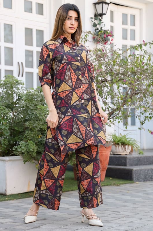 Black Floral Printed Co-Ord Set