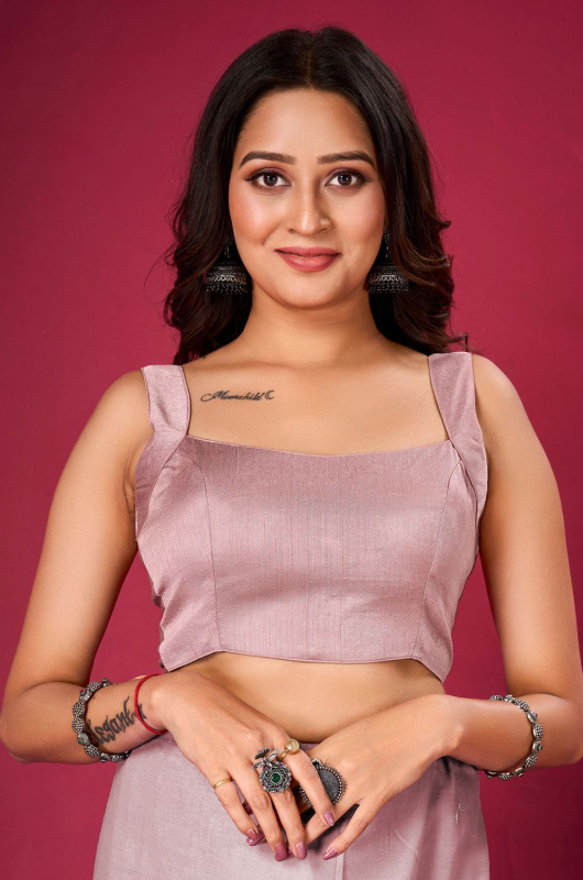 Dusty Pink Art Silk Blouse