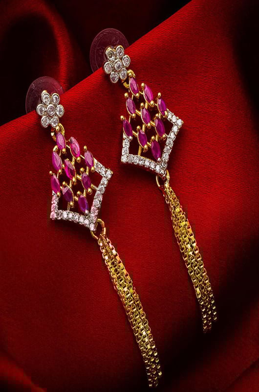 Multicolor AD Studded Earrings