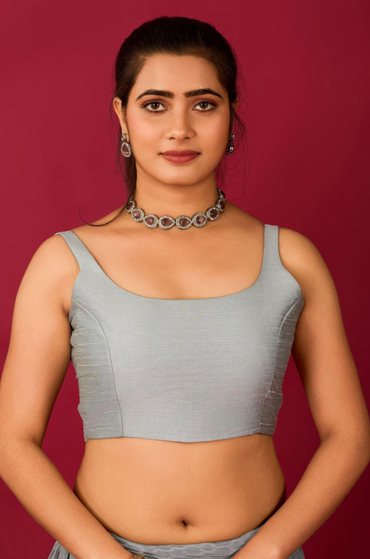 Grey Satin Blouse