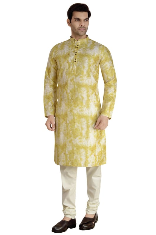 Lime Yellow Festival Wear Kurta Pyjama Set