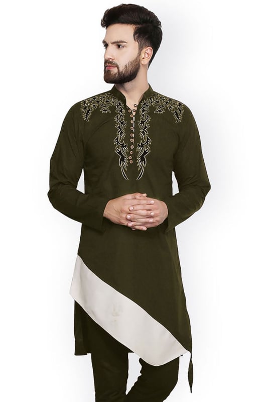 Mahendi Green Cotton Kurta