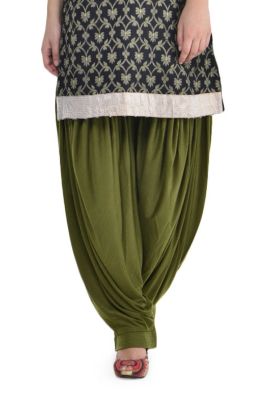 Mahendi Green Lycra Patiala Salwar