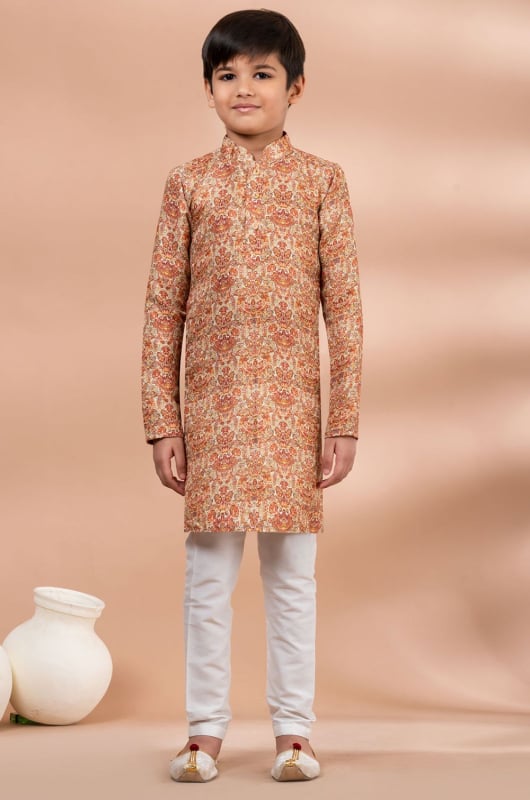 Multicolor Boys Printed Kurta Set