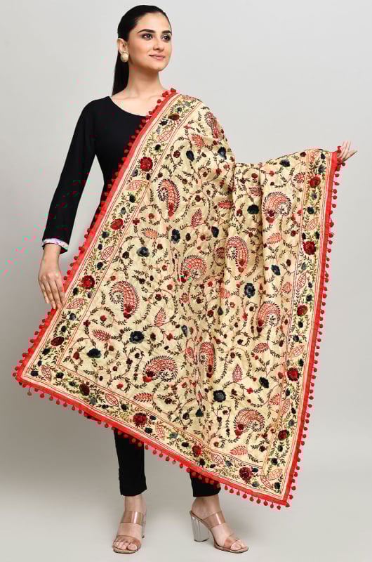 Multicolor Embroidered Dupatta