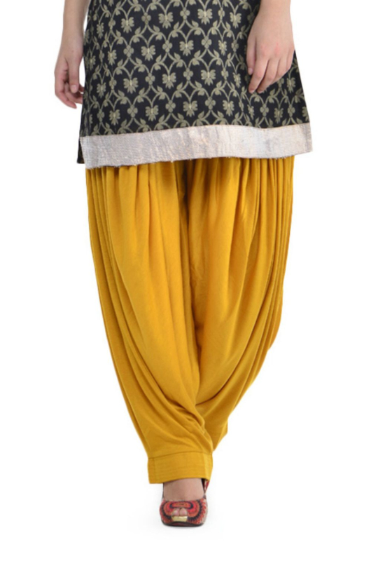 Mustard Lycra Patiala Salwar