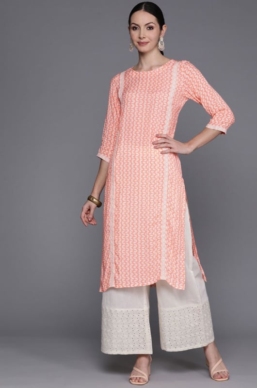 Off White Viscose Rayon Readymade Dress