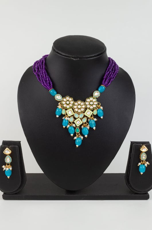 Purple Heavy Designer Necklace Set