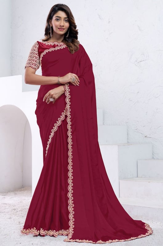 Red Heavy Designer Saree