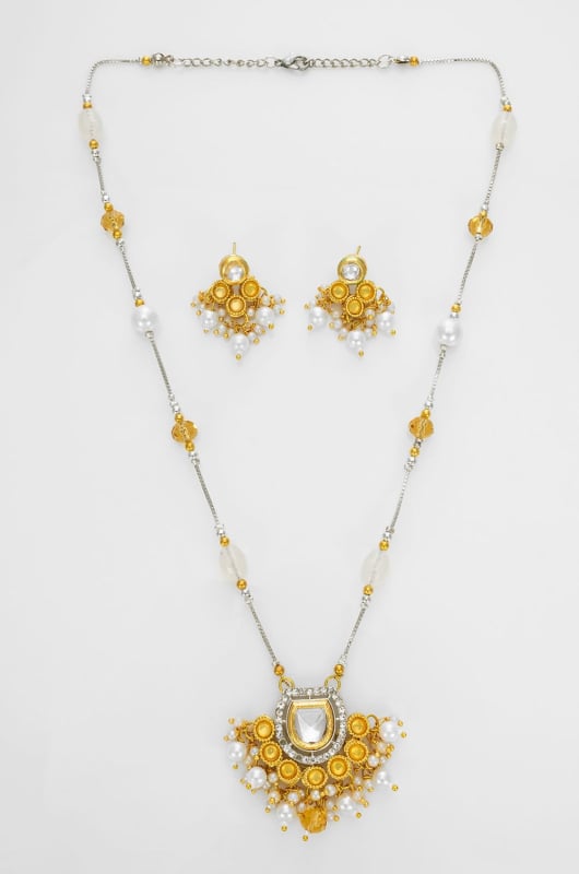 Yellow Designer Necklace Set