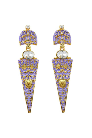Splendid Gold Plated Purple Color Earrings