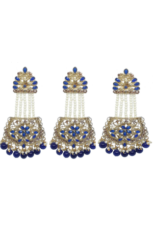 Blue Pearls Heavy Earrings