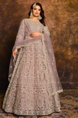 Lilac Net Designer Anarkali Suit