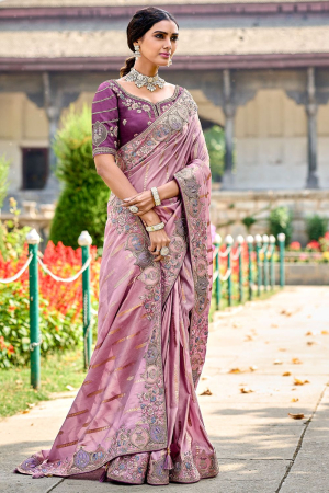 Pink Gadhwal Silk Designer Saree