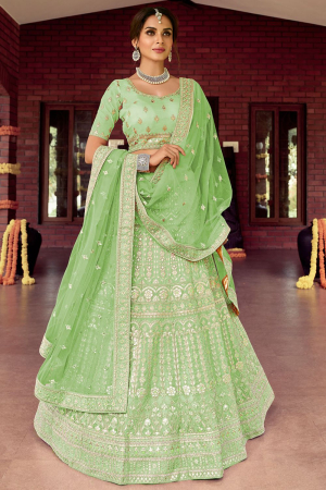 Mint Green Designer Bridal Lehenga Choli Set