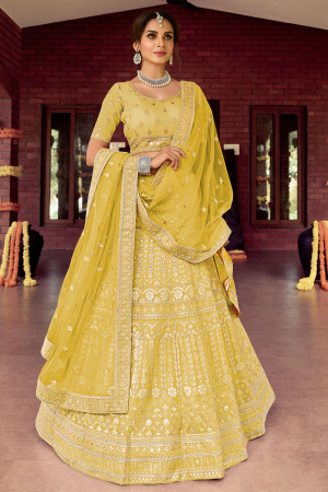 Yellow Designer Bridal Lehenga Choli Set