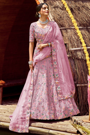 Orchid Pink Designer Bridal Lehenga Choli Set