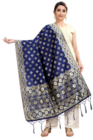 Blue Banarasi Silk Dupatta