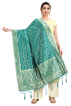 Rama Green Banarasi Silk Dupatta