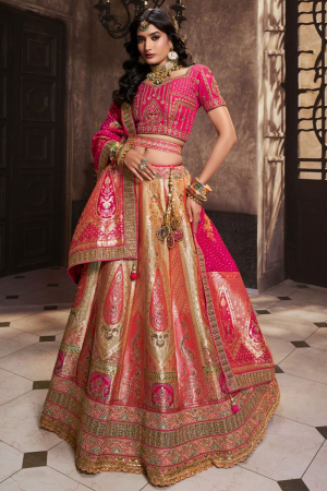 Beige Banarasi Designer Bridal Lehenga Choli