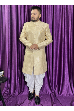 Beige Mens Indo Western Outfit
