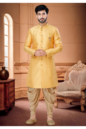 Golden Silk Designer Sherwani