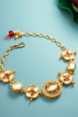Kundan Studded Gold Plated Bracelet