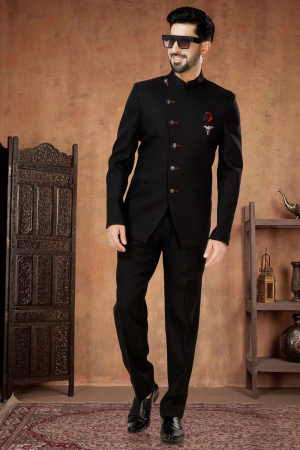 Black Designer Jodhpuri Suit