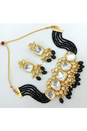 Black Pearls Designer Necklace Set
