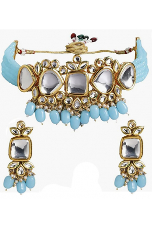 Blue and White Designer Necklace Set