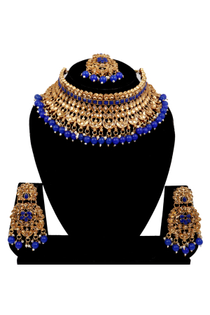 Blue Heavy Designer Necklace Set