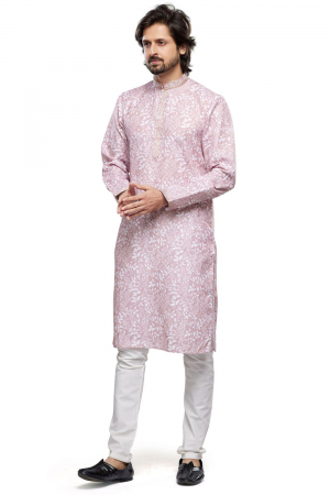 Blush Pink Cotton Kurta Pyjama Set