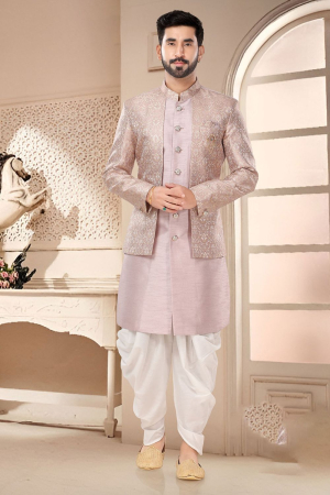 Blush Pink Designer Semi Indo Western Outfit