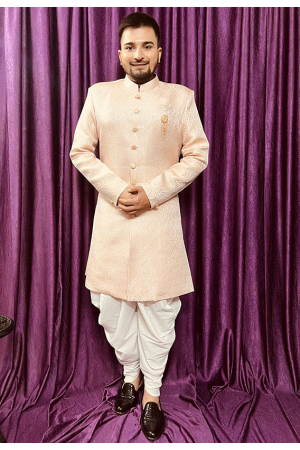 Blush Pink Mens Indo Western Outfit