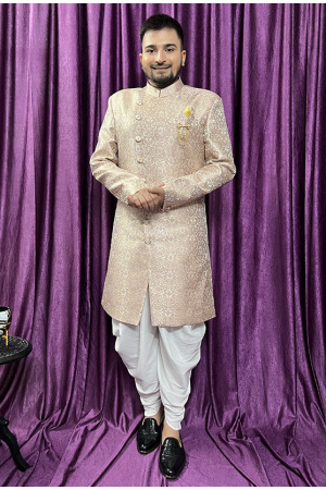Blush Pink Mens Indo Western Outfit