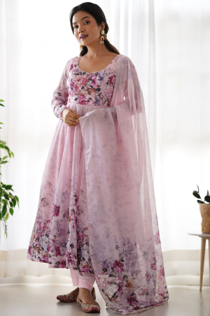 Blush Pink Readymade Anarkali Suit