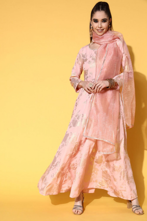 Blush Pink Traditional Wear Ethnic Dress
