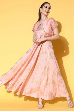 Blush Pink Traditional Wear Ethnic Dress