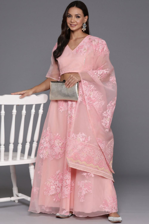Blush Pink Traditional Wear Lehenga Choli Set