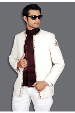 Off White Jodhpuri Suit