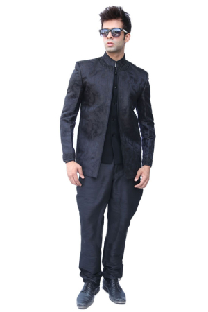 Subtle Black Jodhpuri Suit