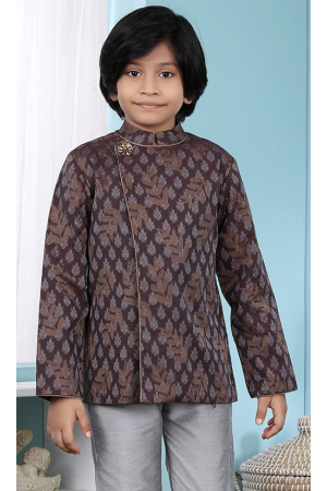 Brown Handloom Silk Waiscoat