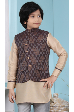 Brown Handloom Silk Waiscoat
