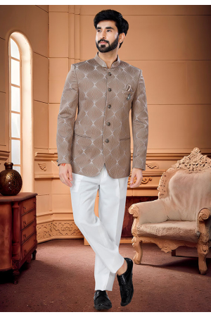 Brown Wedding Wear Jodupuri Suit