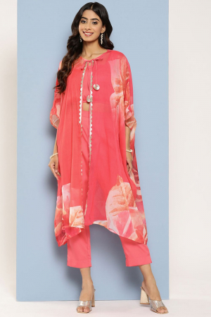 Coral Pink Traditional wear Co-Ord Set