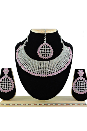Dusty Pink Heavy Designer Necklace Set