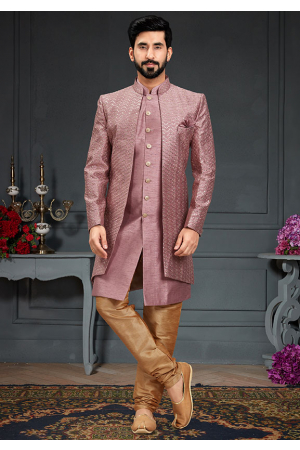 Dusty Pink Imported Silk Indo Western Outfit