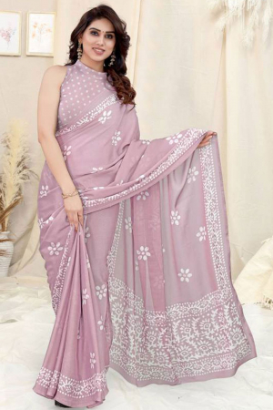 Dusty Pink Party Wear Saree
